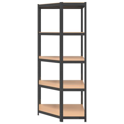 vidaXL 5-Layer Corner Shelf Anthracite Steel&Engineered Wood