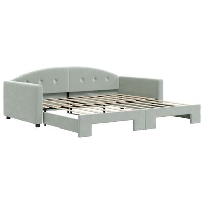 vidaXL Daybed with Trundle without Mattress Light Gray 39.4"x74.8"