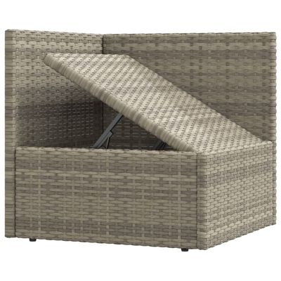 vidaXL 8 Piece Patio Lounge Set with Cushions Gray Poly Rattan