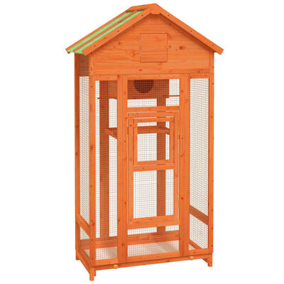 vidaXL Bird House Brown 36"x20.9"x66.9" Solid Wood Pine