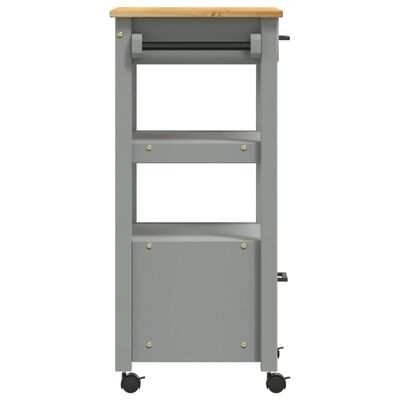 vidaXL Kitchen Trolley MONZA 18.9"x15.7"x35.4" Solid Wood Pine