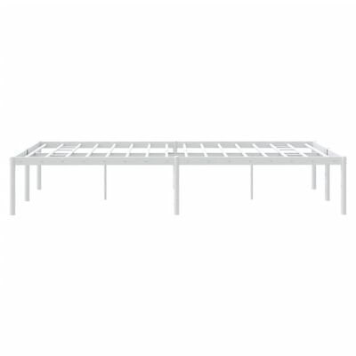 vidaXL Metal Bed Frame without Mattress White 53.1"x74.8"