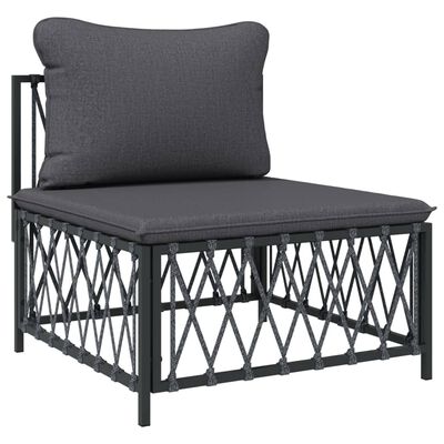 vidaXL 7 Piece Patio Lounge Set with Cushions Anthracite Steel