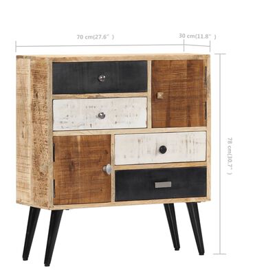 vidaXL Sideboard 27.6"x11.8"x30.7" Solid Mango Wood