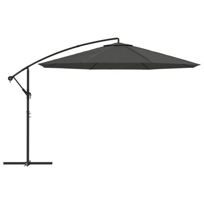 vidaXL Cantilever Garden Parasol with Aluminum Pole 137.8" Anthracite