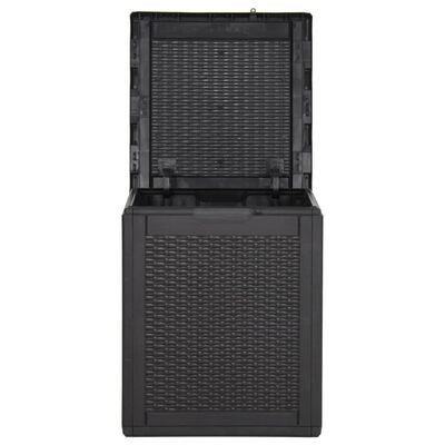 vidaXL Patio Storage Box 23.8 gal Black PP Rattan