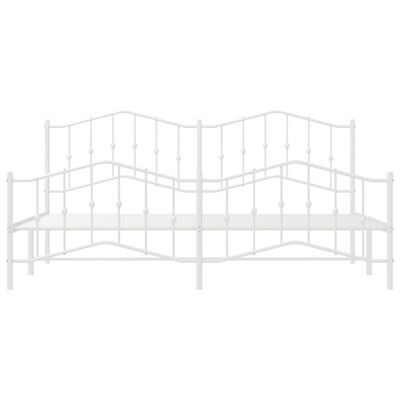 vidaXL Metal Bed Frame without Mattress with Footboard White 76"x79.9"