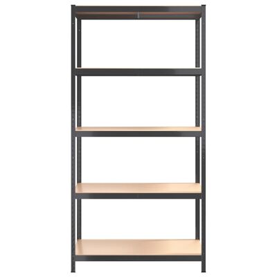 vidaXL 5-Layer Shelves 4 pcs Anthracite Steel&Engineered Wood