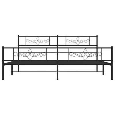 vidaXL Metal Bed Frame without Mattress with Footboard Black 72"x83.9"