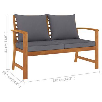 vidaXL 5 Piece Garden Lounge Set with Cushion Solid Acacia Wood