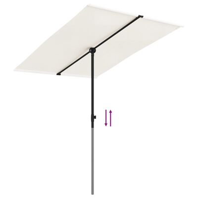 vidaXL Garden Parasol with Aluminum Pole 6.6'x4.9' Sand White