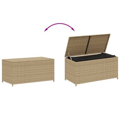 vidaXL Garden Storage Box Mix Beige 50.2 Gal Poly Rattan