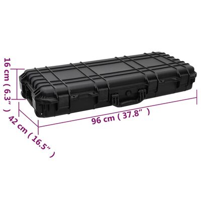 vidaXL Wheeled Flight Case Black 37.8"x16.5"x6.3" PP