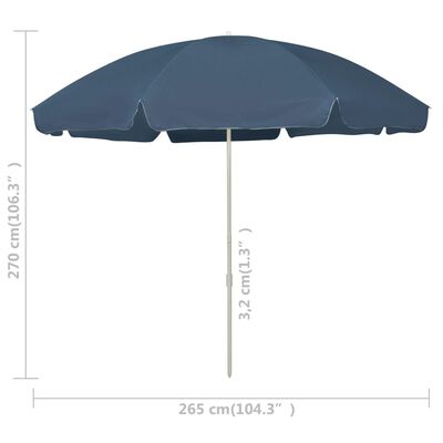 vidaXL Beach Parasol Blue 118.1"