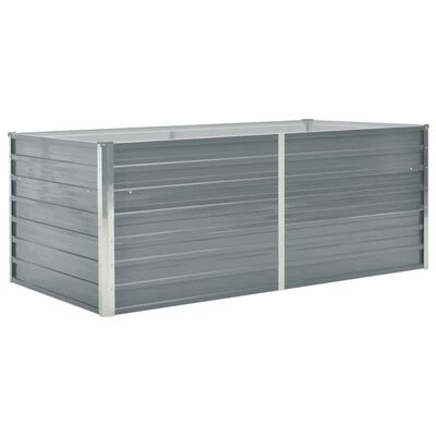 vidaXL Raised Garden Bed 63"x31.5"x17.7" Galvanized Steel Gray