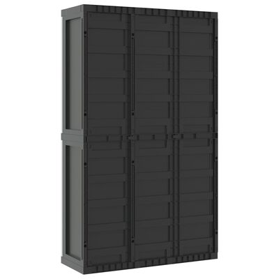 vidaXL Outdoor Storage Cabinet Gray and Black 38.2"x14.6"x65" PP