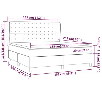 vidaXL Box Spring Bed with Mattress Light Gray Queen Fabric