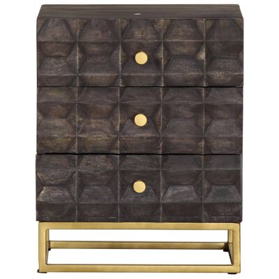 vidaXL Bed Cabinet Black 15.7"x11.8"x19.7" Solid Mango Wood