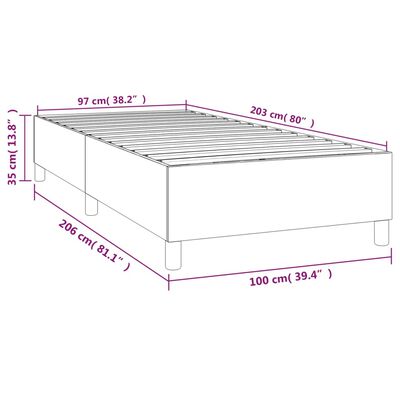 vidaXL Bed Frame White 39.4"x79.9" Twin XL Faux Leather