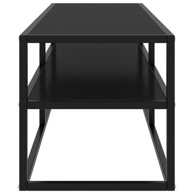 vidaXL TV Stand Black with Black Glass 47.2"x15.7"x15.7"