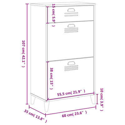 vidaXL Shoe Cabinet VIKEN Anthracite Gray Engineered Wood