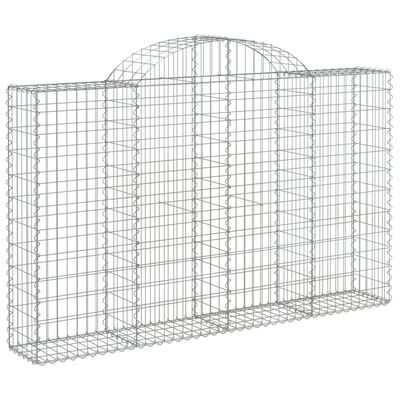 vidaXL Arched Gabion Baskets 8 pcs 78.7"x11.8"x47.2"/55.1" Galvanized Iron