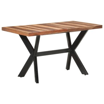 vidaXL Dining Table 55.1"x27.6"x29.5" Solid Wood with Honey Finish