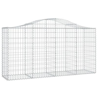 vidaXL Arched Gabion Baskets 2 pcs 78.7"x19.7"x39.4"/47.2" Galvanized Iron