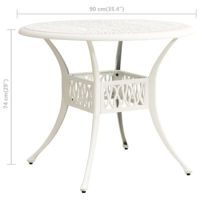 vidaXL 5 Piece Bistro Set Cast Aluminum White