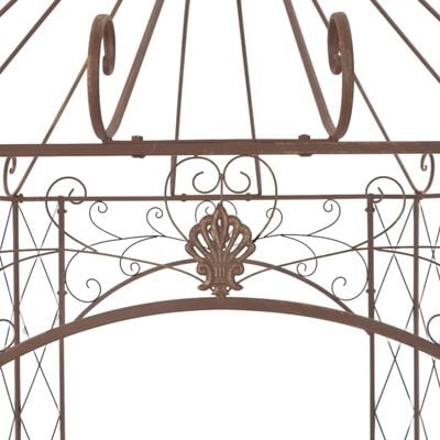 vidaXL Garden Pavilion Antique Brown 157.5"x101.6"x148.8" Iron