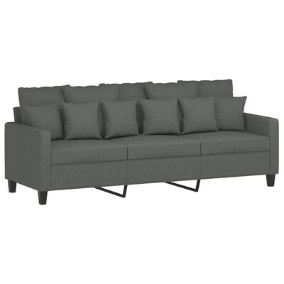 vidaXL 3-Seater Sofa Dark Gray 70.9" Fabric