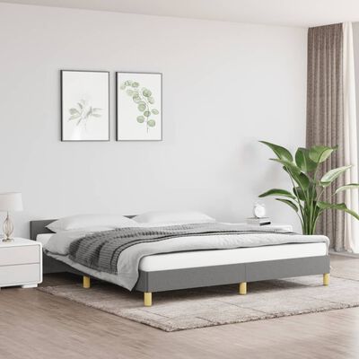 vidaXL Bed Frame with Headboard Dark Gray 72"x83.9" California King Fabric