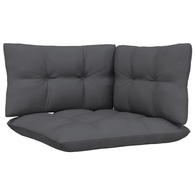 vidaXL 2-Seater Patio Sofa with Anthracite Cushions Solid Pinewood