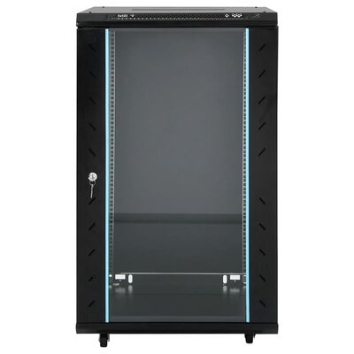 vidaXL 18U Network Cabinet 19" IP20 Black 23.6"x23.6"x39.4"