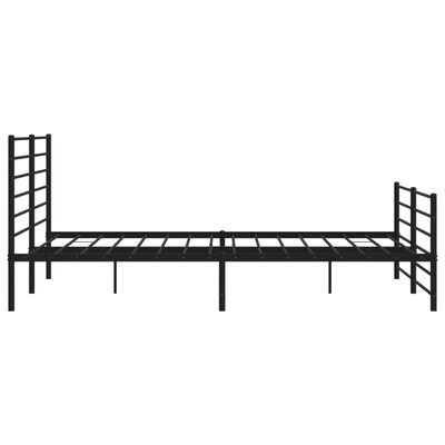 vidaXL Metal Bed Frame without Mattress with Footboard Black 76"x79.9"