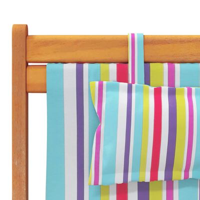 vidaXL Folding Beach Chairs 2 pcs Multicolor Fabric