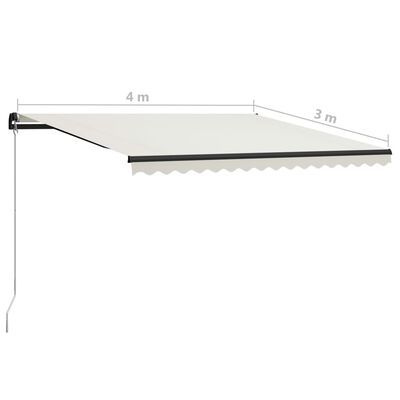 vidaXL Manual Retractable Awning 157.5"x118.1" Cream