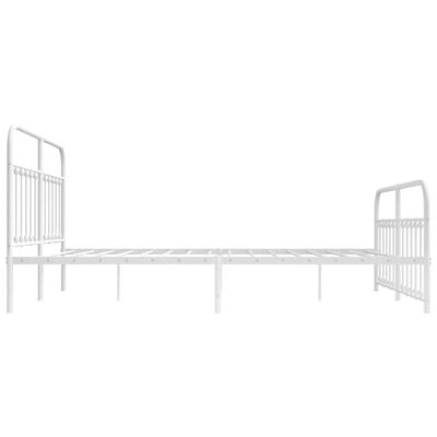 vidaXL Metal Bed Frame without Mattress with Footboard White 72"x83.9"