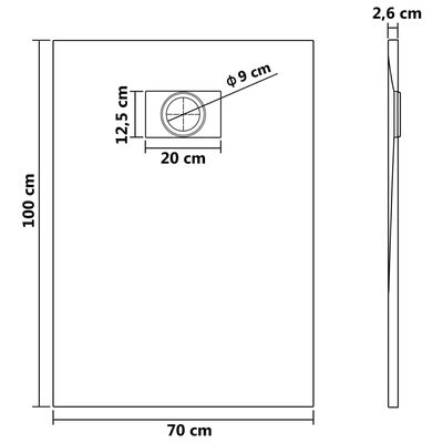 vidaXL Shower Base Tray SMC White 39.4"x27.6"