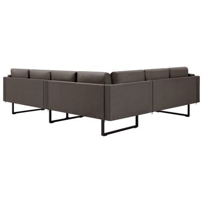 vidaXL Corner Sofa Taupe Fabric