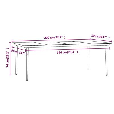 vidaXL 7 Piece Patio Dining Set with Cushions Brown