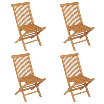 vidaXL 5 Piece Patio Dining Set Solid Teak Wood