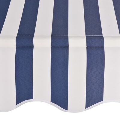 vidaXL Manual Retractable Awning 157.5" Blue and White Stripes