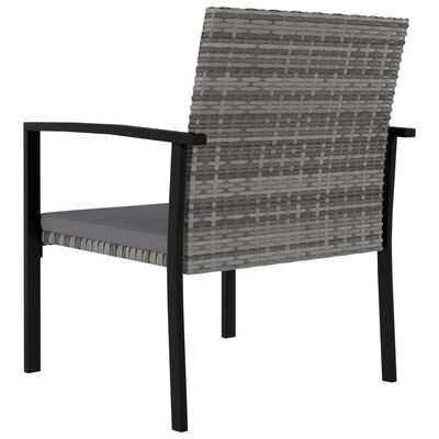 vidaXL 9 Piece Patio Dining Set Poly Rattan Gray