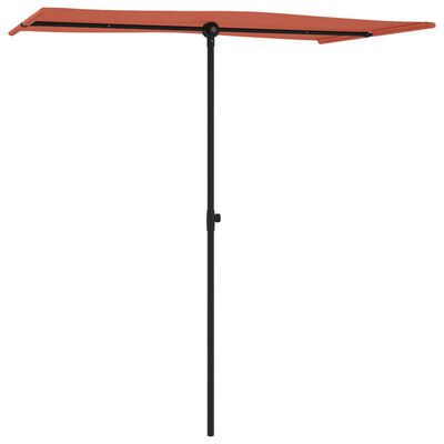 vidaXL Garden Parasol with Aluminum Pole 70.9"x43.3" Terracotta