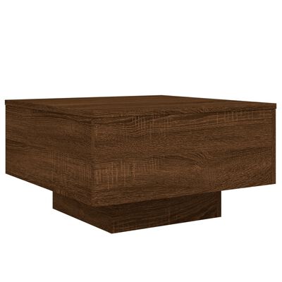 vidaXL Coffee Table Brown Oak 21.7"x21.7"x12.2" Engineered Wood