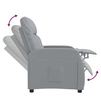 vidaXL Recliner Light Gray Fabric