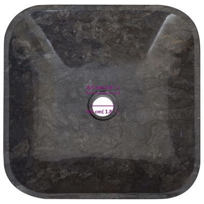 vidaXL Sink Black 15.7"x15.7"x3.9" Marble