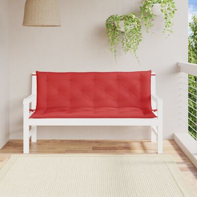 vidaXL Garden Bench Cushions 2pcs Red 59.1"x19.7"x2.8" Oxford Fabric