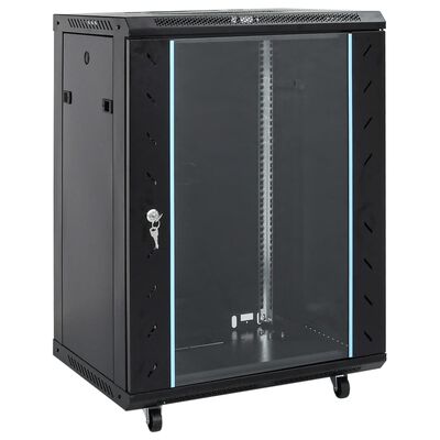 vidaXL 15U Network Cabinet with Swivel Feet 19" IP20 20.9"x15.7"x31.5"